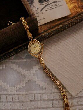 Women's Gold petite French vintage  watch